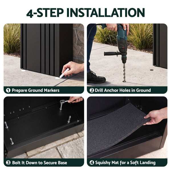 Gardeon Parcel Letterbox Drop Box Package Slot MailBox Black Awezingly