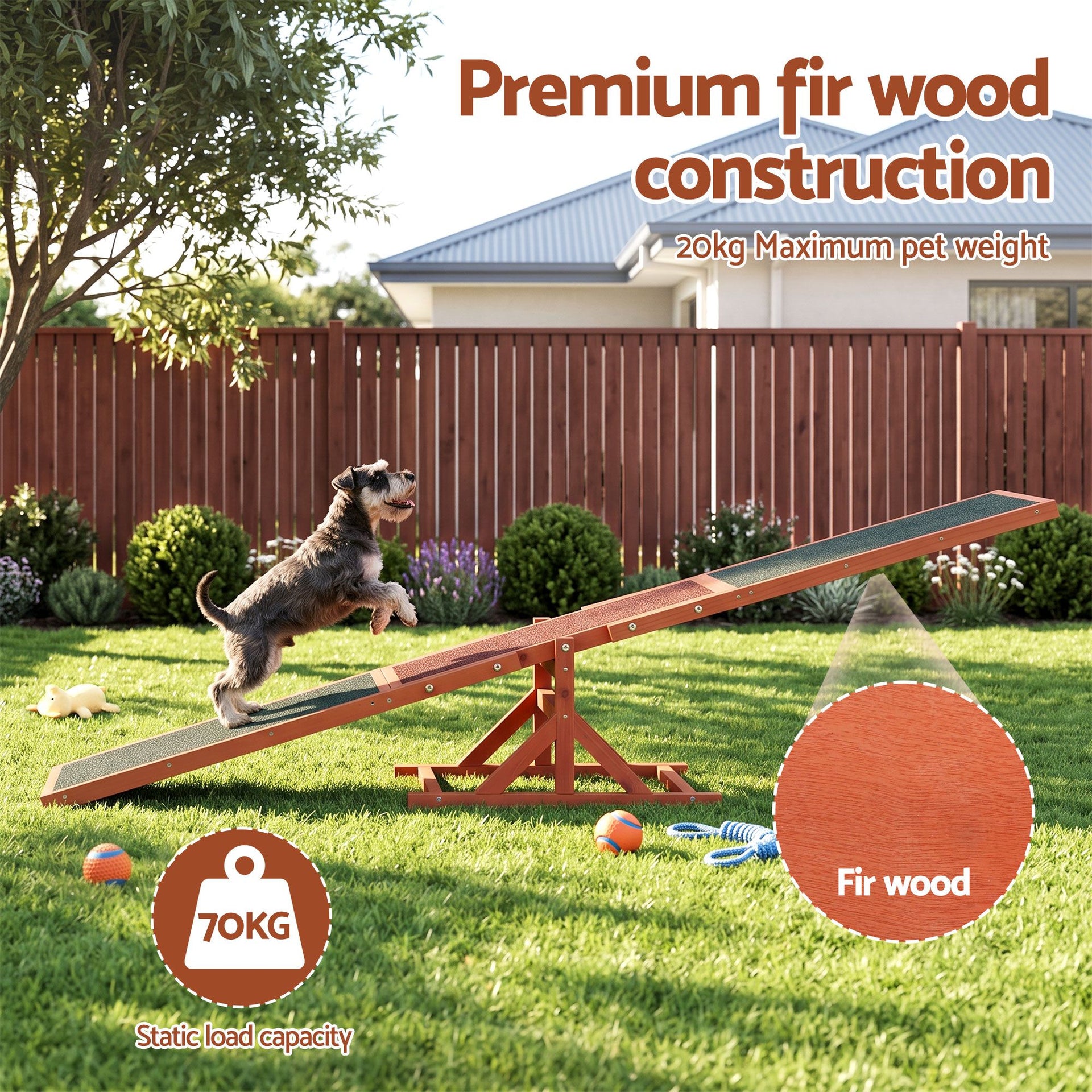 i.Pet Dog Agility Equipment Pet Seesaw Obedience Training Puppy Obstacle Outdoor Play 180cm Awezingly