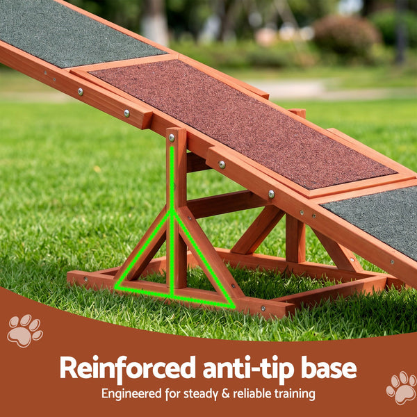 i.Pet Dog Agility Equipment Pet Seesaw Obedience Training Puppy Obstacle Outdoor Play 180cm Awezingly