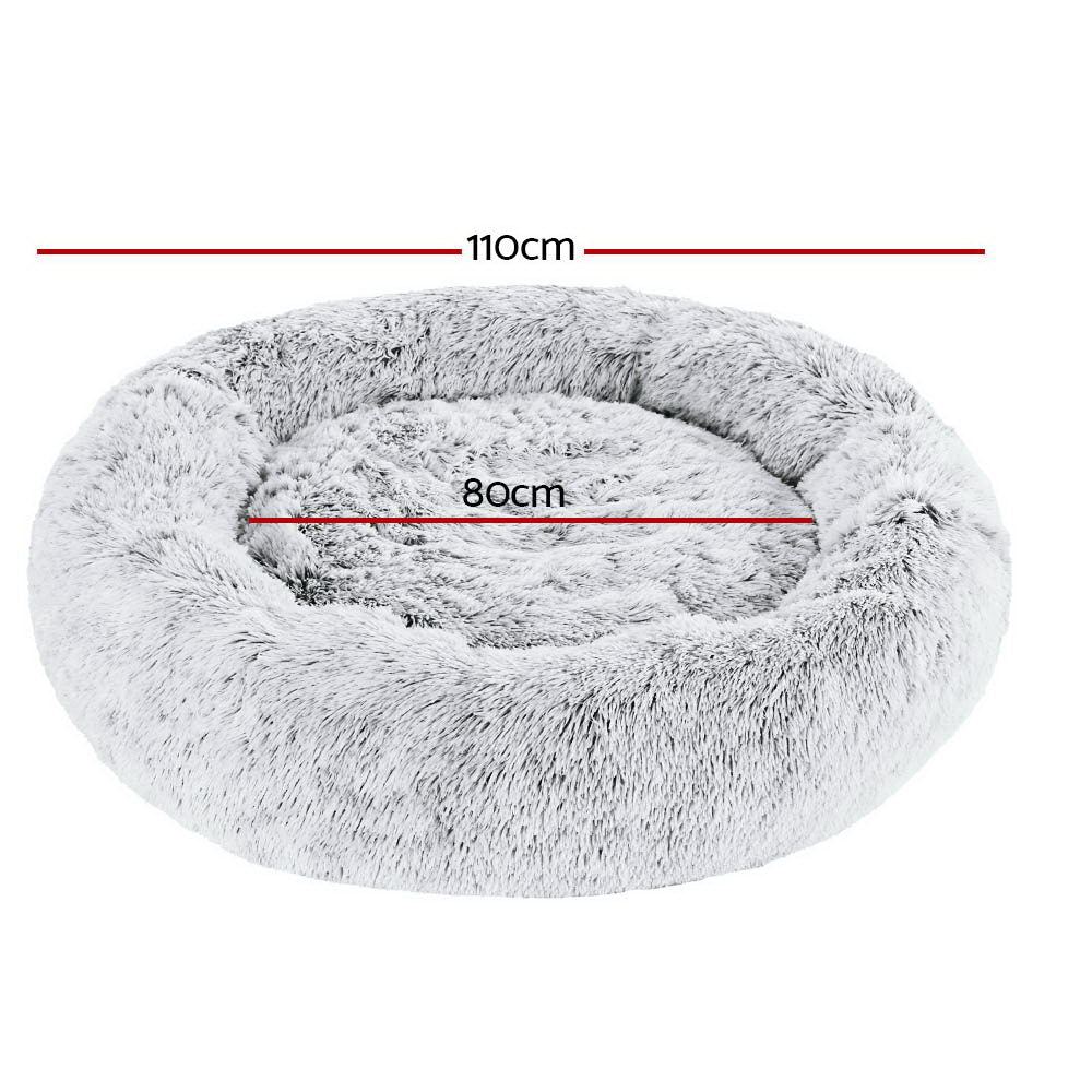 i.Pet Pet Bed Dog Cat 110cm Calming Extra Large Soft Plush Light Charcoal i.Pet
