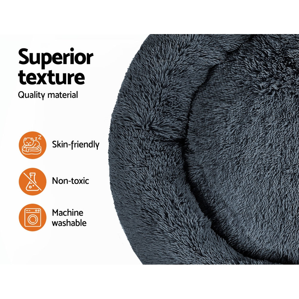 i.Pet Pet Bed Dog Cat 110cm Calming Extra Large Soft Plush Dark Grey i.Pet