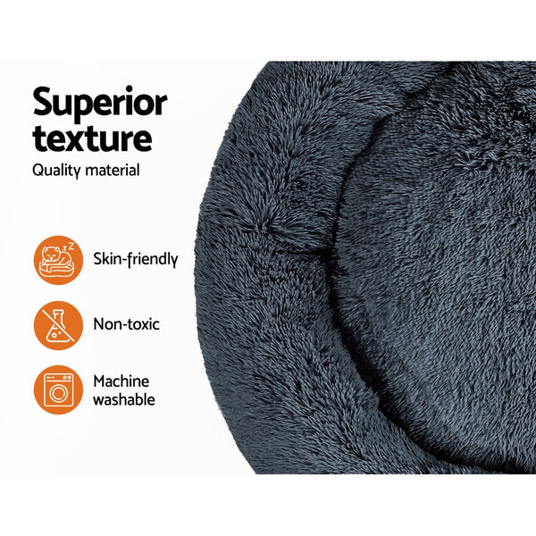 i.Pet Pet Bed Dog Cat 110cm Calming Extra Large Soft Plush Dark Grey i.Pet