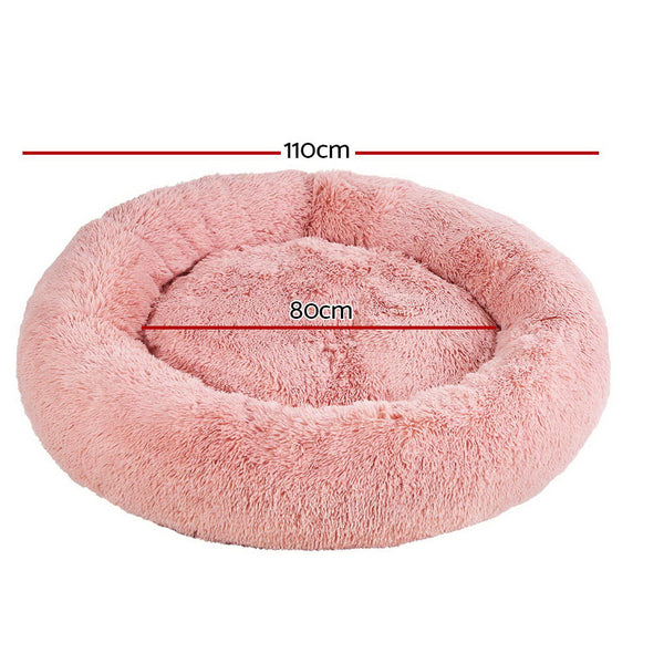 i.Pet Pet Bed Dog Cat 110cm Calming Extra Large Soft Plush Pink i.Pet
