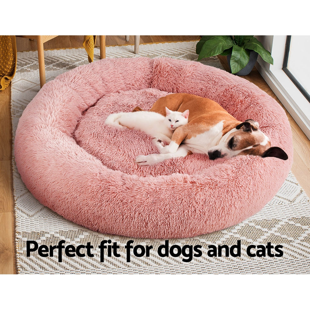 i.Pet Pet Bed Dog Cat 110cm Calming Extra Large Soft Plush Pink i.Pet