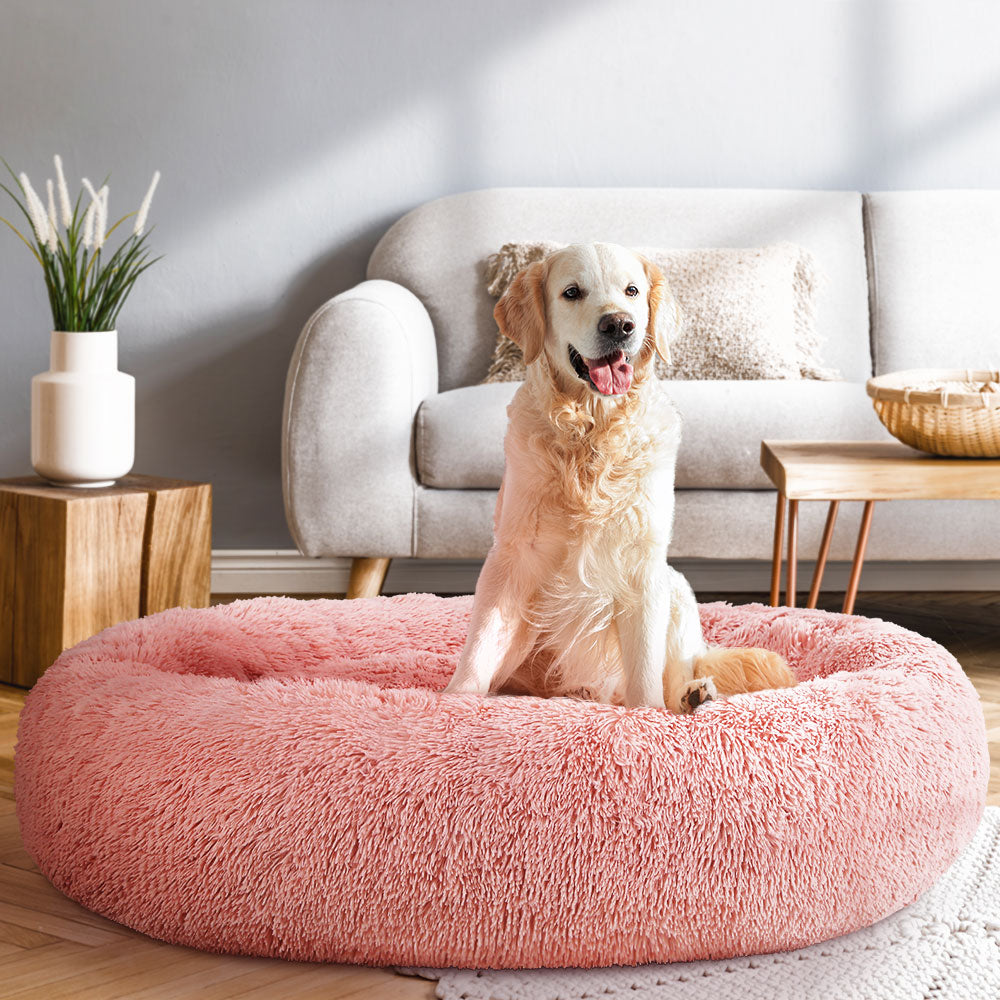 i.Pet Pet Bed Dog Cat 110cm Calming Extra Large Soft Plush Pink i.Pet