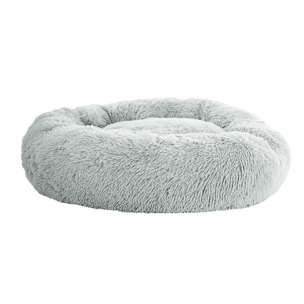 i.Pet Pet Bed Dog Cat 90cm Large Calming Soft Plush Light Grey i.Pet