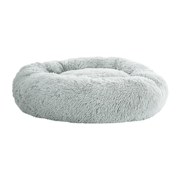 i.Pet Pet Bed Dog Cat 90cm Large Calming Soft Plush Light Grey i.Pet
