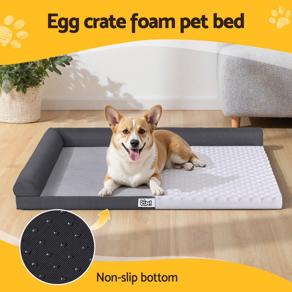 i.Pet Pet Bed Plush Soft Cushion Egg Crate Large Sofa Platform Removable Washable i.Pet