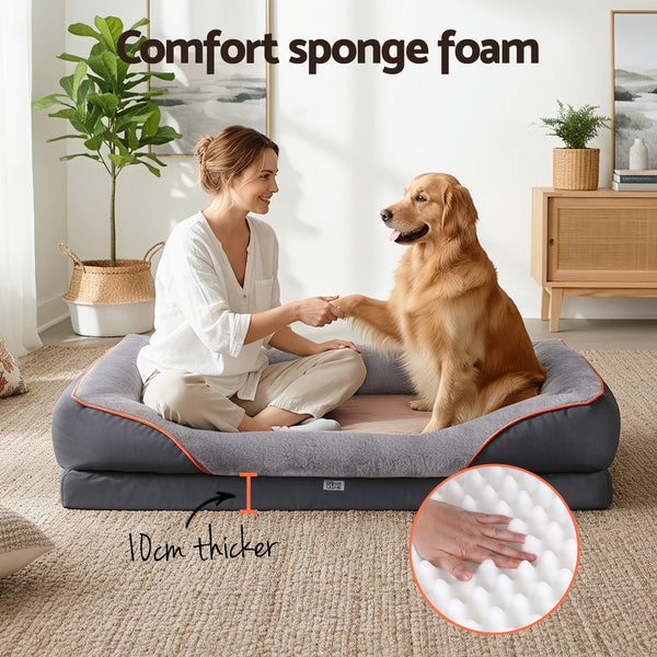 i.Pet Pet Bed Orthopedic Washable Dog Bed Plush Fleece Sofa Cushion Mat i.Pet