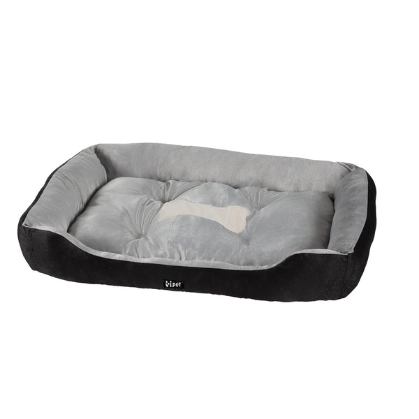 i.Pet Pet Bed Dog Cat Calming Soft Sleeping Comfy Plush Mat Cave Washable Black i.Pet