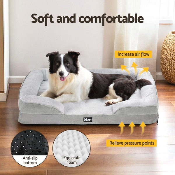 i.Pet Pet Bed Dog Calming Soft Cushion Egg Crate Large Sofa Washable Removable i.Pet