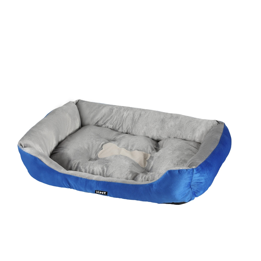 i.Pet Pet Bed Dog Cat Calming Soft Mat Sleeping Comfy Plush Cave Washable Blue i.Pet