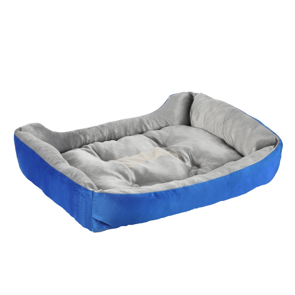 i.Pet Pet Bed Dog Cat Calming Soft Mat Sleeping Comfy Plush Cave Washable Blue i.Pet