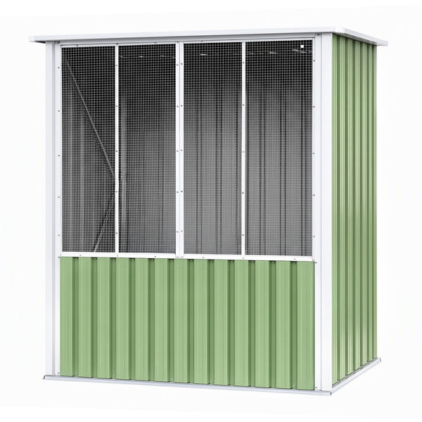 i.Pet Bird Cage Outdoor Aviary 180cm Walk In Access Galvanised Metal Green Awezingly