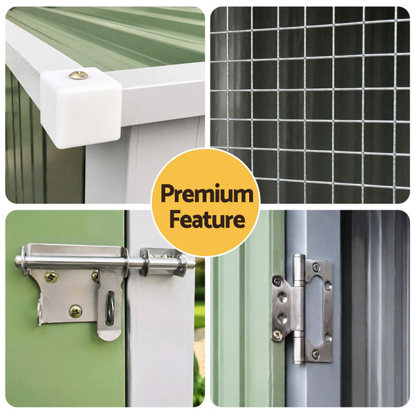 i.Pet Bird Cage Outdoor Aviary 180cm Walk In Access Galvanised Metal Green Awezingly