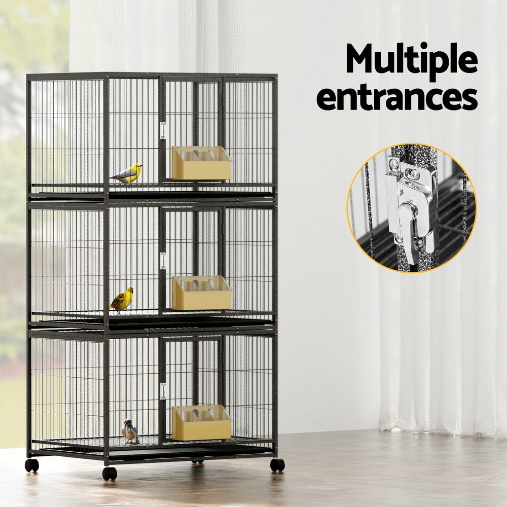 i.Pet Bird Cage Large Bird Cages Aviary Budgie Perch Cage Parrot Pet Stand Wheels i.Pet