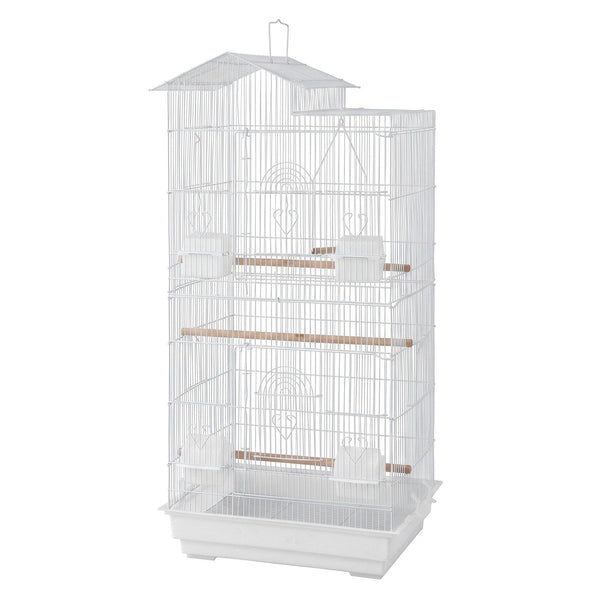 i.Pet 100cm Bird Cage Aviary Parrot Budgie White Awezingly