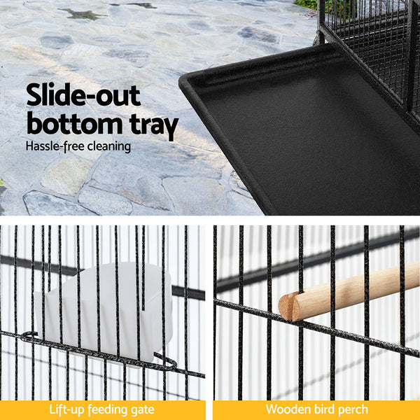 i.Pet Bird Cage Large Cages 160cm Parrot Aviary Stand-Alone Budgie Wheels Castor i.Pet