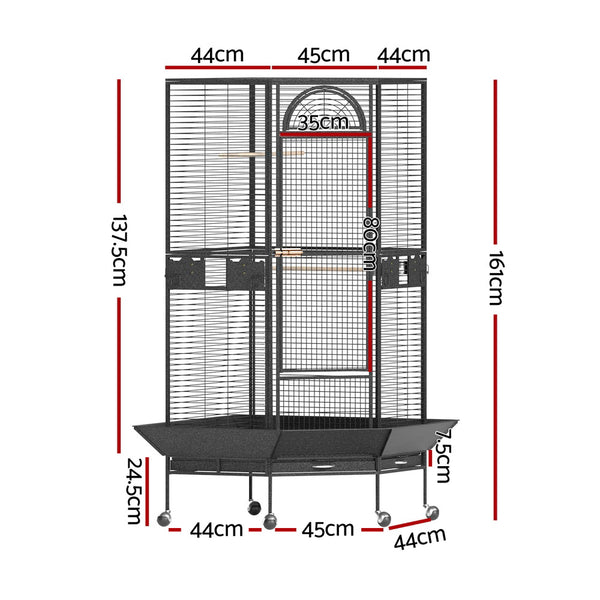 i.Pet Bird Cage Large Jumbo Aviary Budgie Perch Cage Parrot Stand Wheels Corner i.Pet