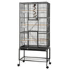 i.Pet 176cm 3-Tier Large Bird Cage Aviary with Ladder Parrot Budgie Wheels Black