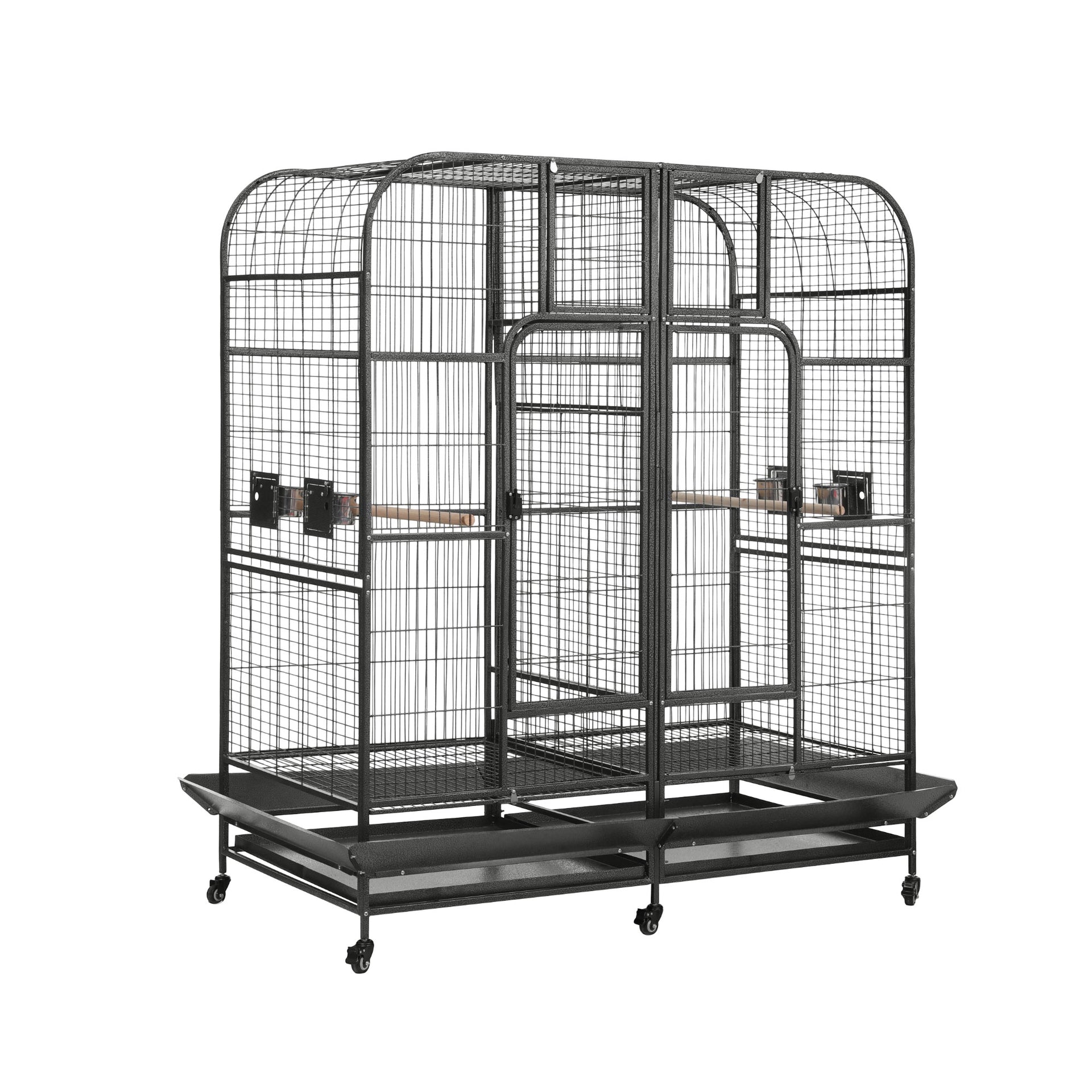 i.Pet Bird Cage Extra Large Aviary 185cm Pet Parrot Cage Castor Wheel Removable Divider Awezingly