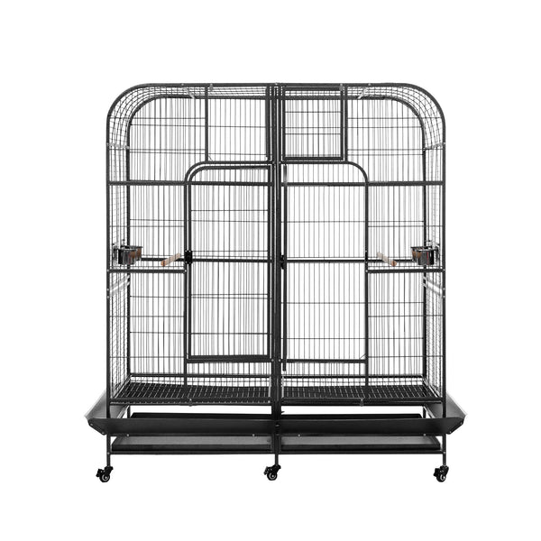 i.Pet Bird Cage Extra Large Aviary 185cm Pet Parrot Cage Castor Wheel Removable Divider Awezingly