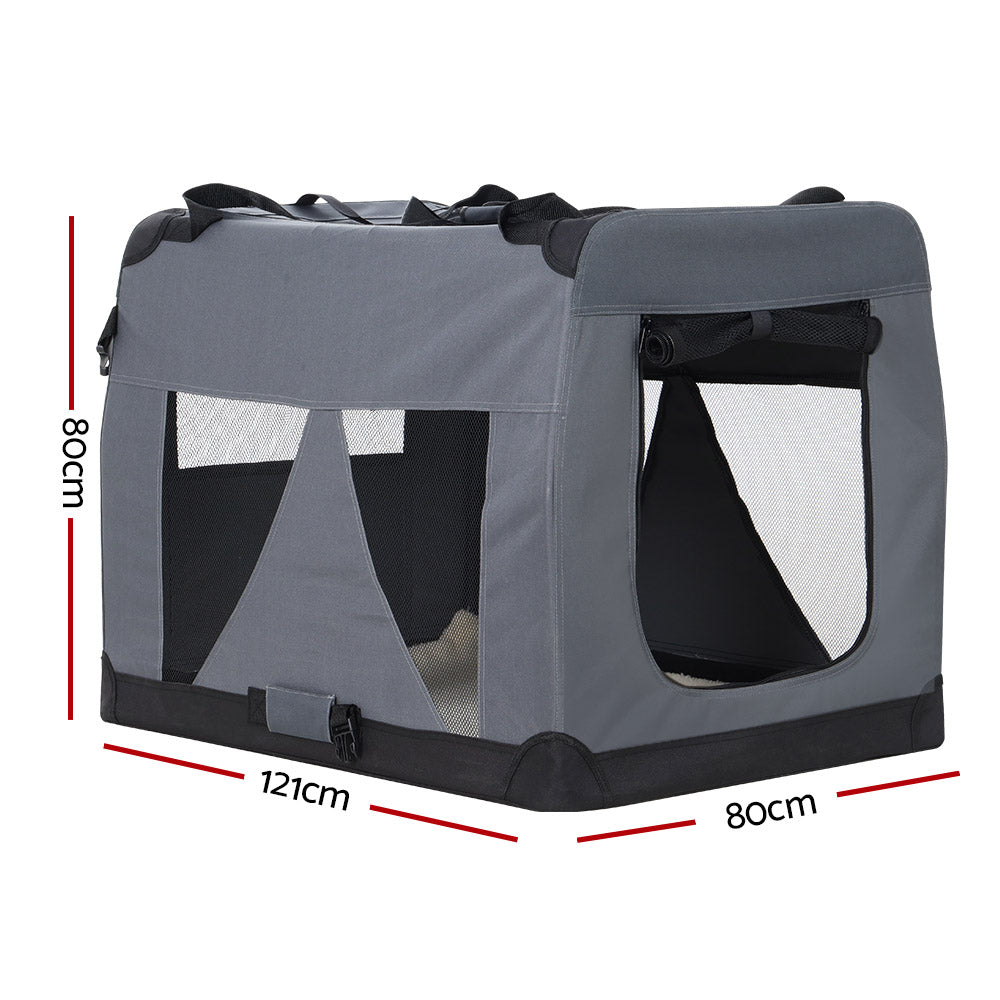i.Pet Pet Carrier Soft Crate Dog Cat Travel 121x80CM Portable Foldable Car 4XL i.Pet