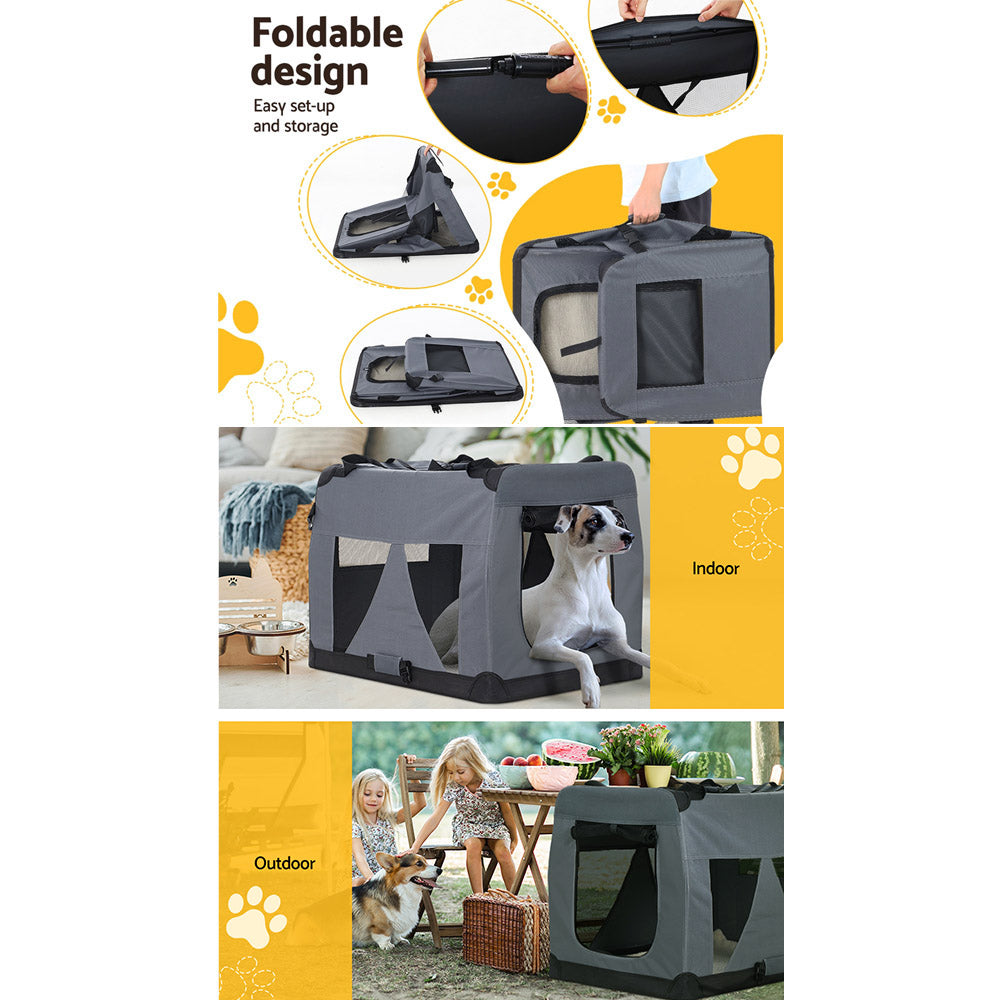 i.Pet Pet Carrier Soft Crate Dog Cat Travel 121x80CM Portable Foldable Car 4XL i.Pet