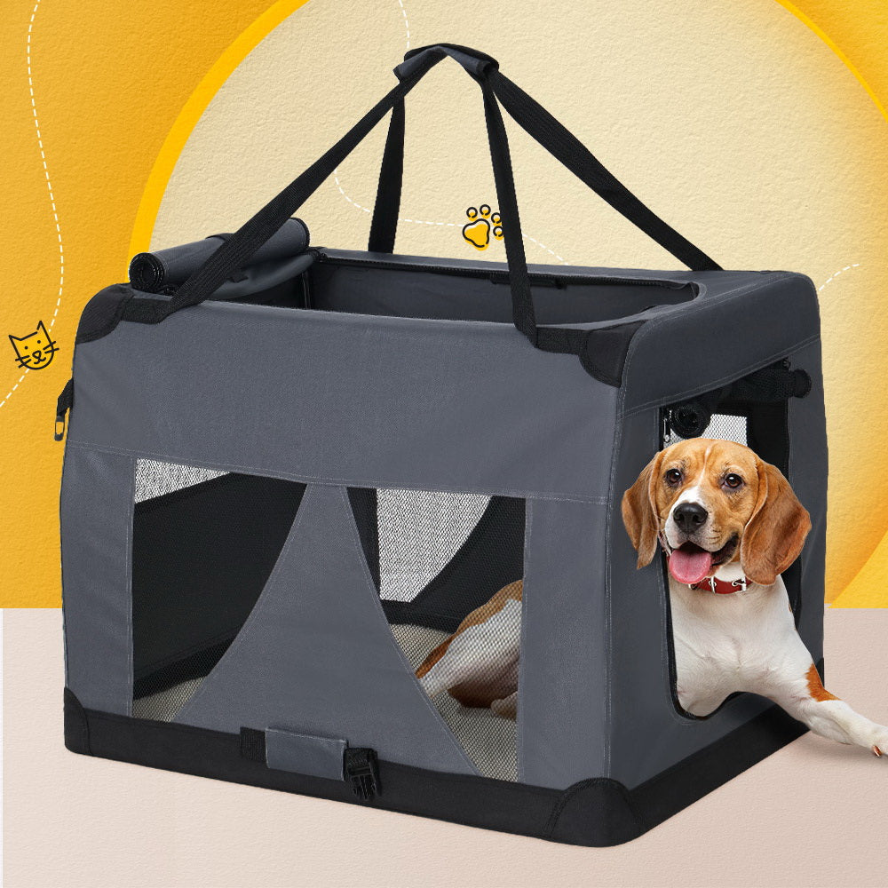 i.Pet Pet Carrier Soft Crate Dog Cat Travel 121x80CM Portable Foldable Car 4XL i.Pet