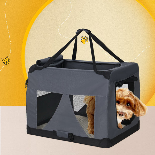 i.Pet Pet Carrier Soft Crate Dog Cat Travel 60x42CM Portable Foldable Car M i.Pet
