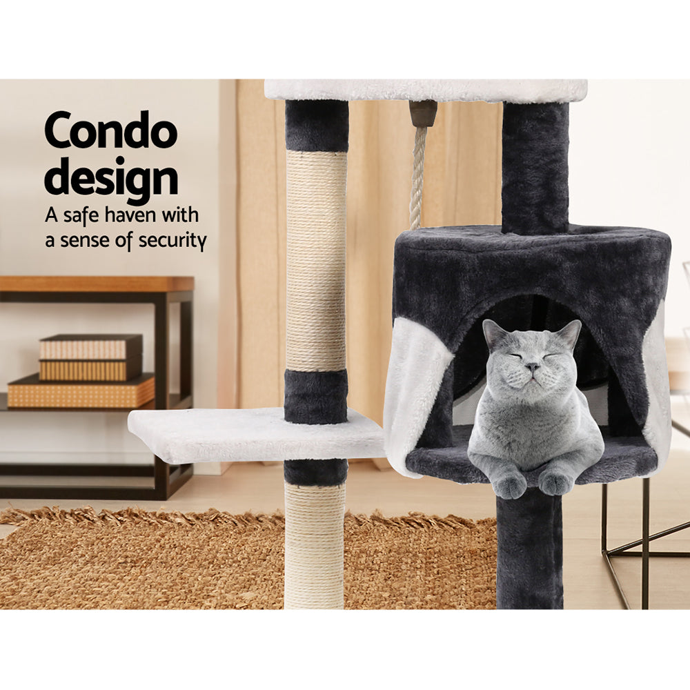 i.Pet Cat Tree 112cm Tower Scratching Post Scratcher Wood Condo House Furniture i.Pet