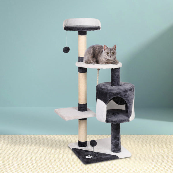i.Pet Cat Tree 112cm Tower Scratching Post Scratcher Wood Condo House Furniture i.Pet