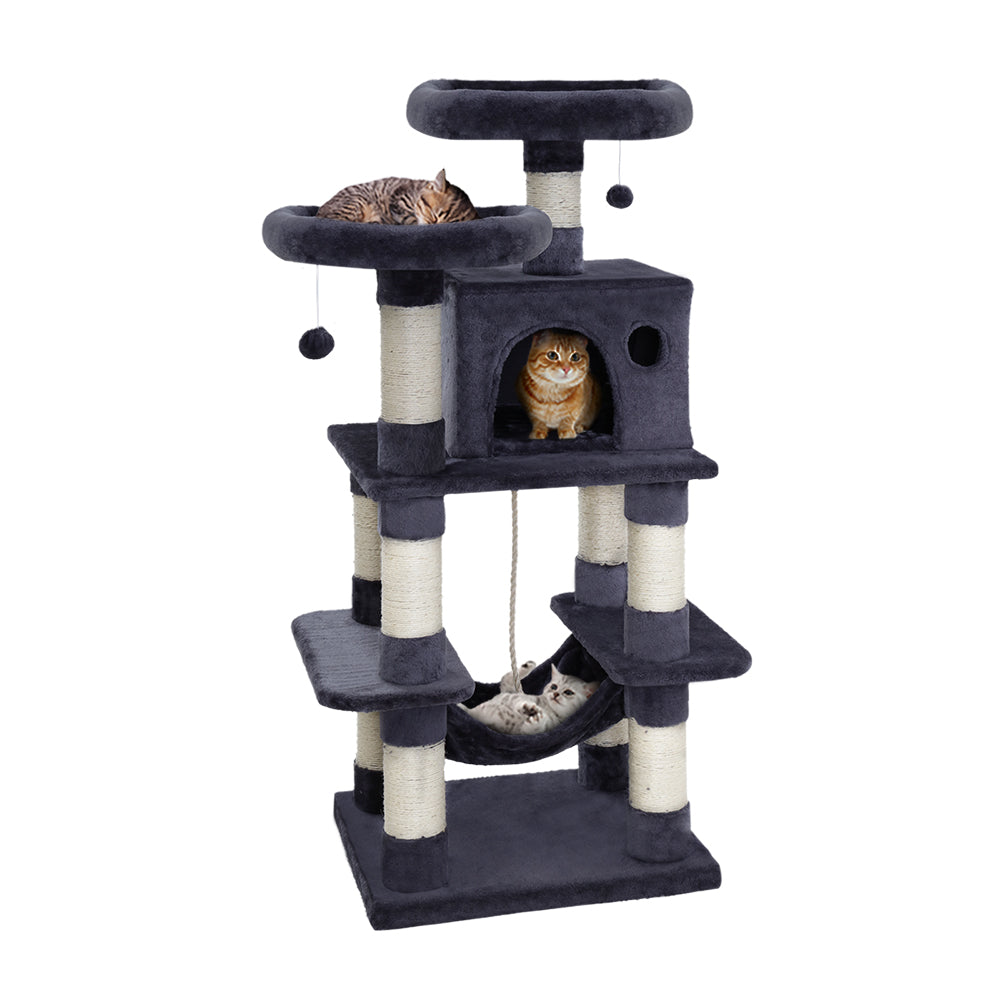 i.Pet Cat Tree 145cm Tower Scratching Post Scratcher Wood Condo House Large Bed i.Pet