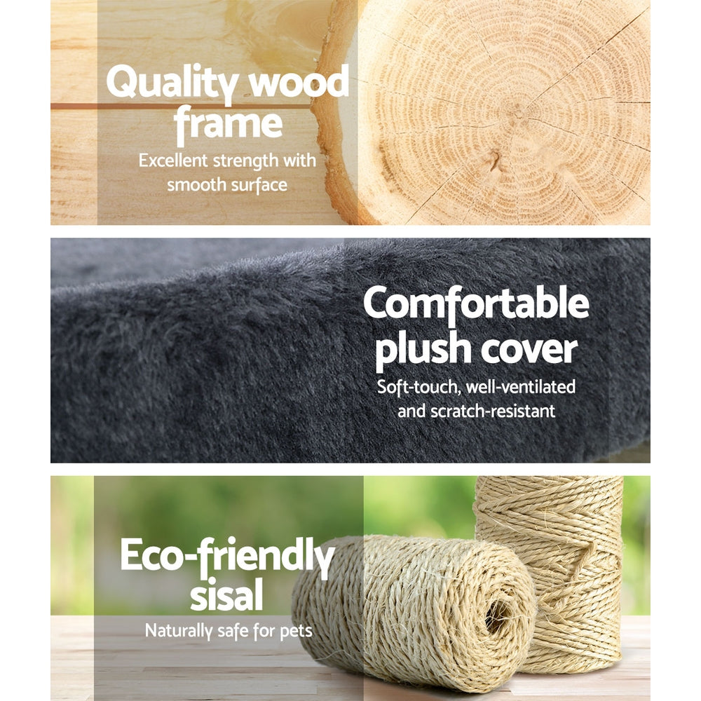 i.Pet Cat Tree 145cm Tower Scratching Post Scratcher Wood Condo House Large Bed i.Pet