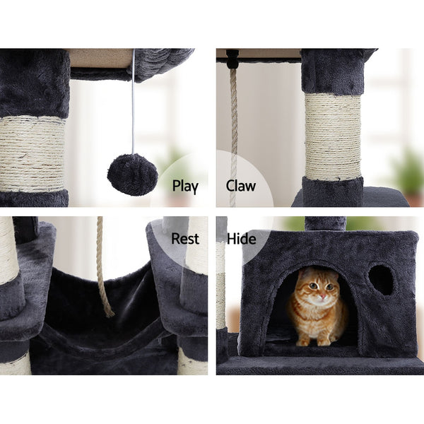 i.Pet Cat Tree 145cm Tower Scratching Post Scratcher Wood Condo House Large Bed i.Pet
