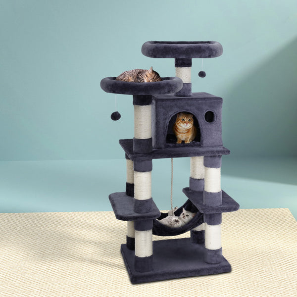 i.Pet Cat Tree 145cm Tower Scratching Post Scratcher Wood Condo House Large Bed i.Pet