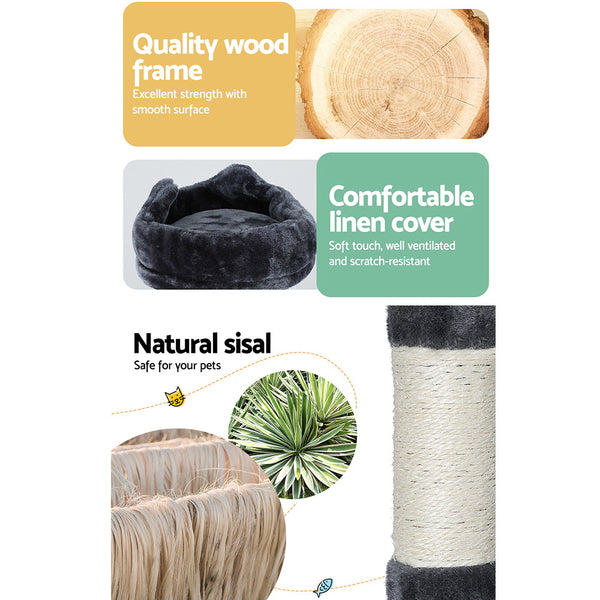 i.Pet Cat Tree 168cm Tower Scratching Post Scratcher Condo House Hanging Toy Bed i.Pet