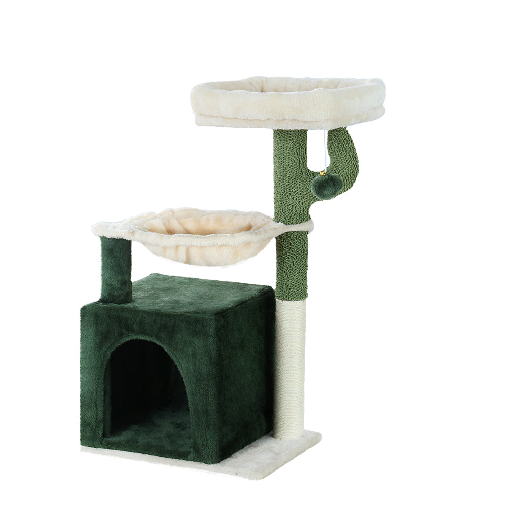 i.Pet Cat Tree 78cm Scratching Post Tower Scratcher Wood Condo House Bed Toys Green i.Pet