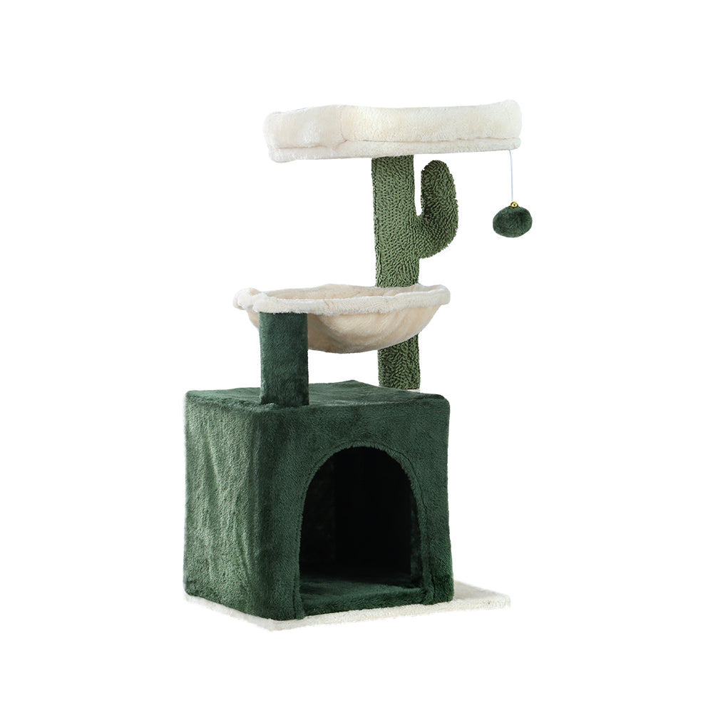 i.Pet Cat Tree 78cm Scratching Post Tower Scratcher Wood Condo House Bed Toys Green i.Pet