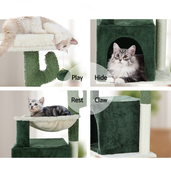 i.Pet Cat Tree 78cm Scratching Post Tower Scratcher Wood Condo House Bed Toys Green i.Pet