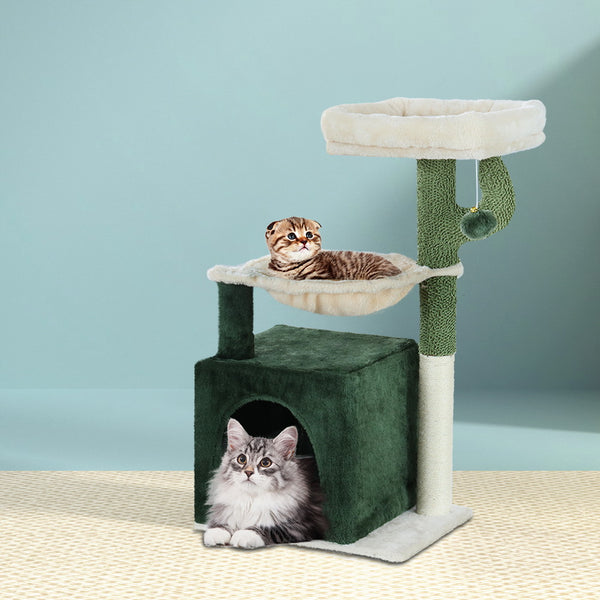 i.Pet Cat Tree 78cm Scratching Post Tower Scratcher Wood Condo House Bed Toys Green i.Pet