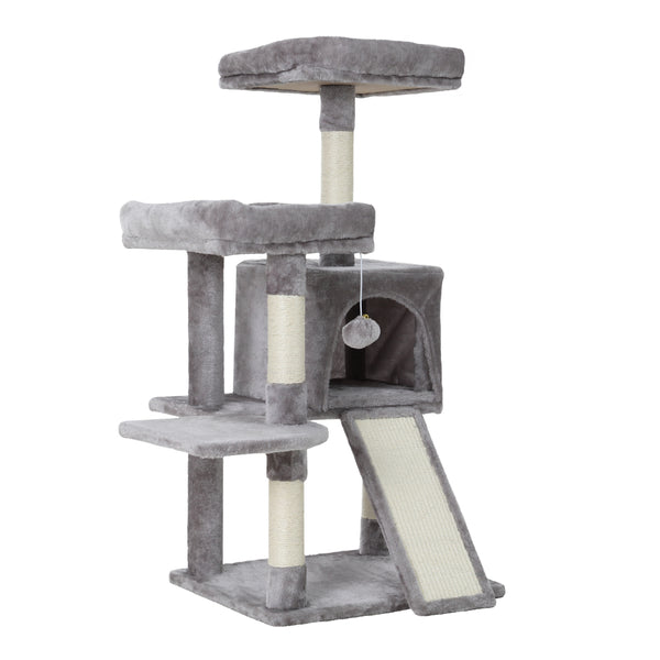i.Pet Cat Tree 103cm Tower Scratching Post Scratcher Wood Condo House Trees Grey i.Pet