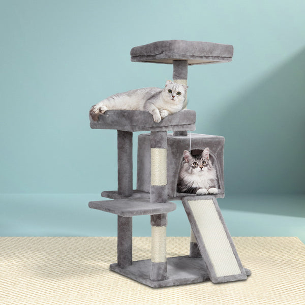 i.Pet Cat Tree 103cm Tower Scratching Post Scratcher Wood Condo House Trees Grey i.Pet