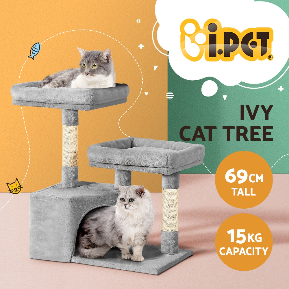 i.Pet Cat Tree 69cm Scratching Post Tower Scratcher Wood Condo House Bed Trees i.Pet