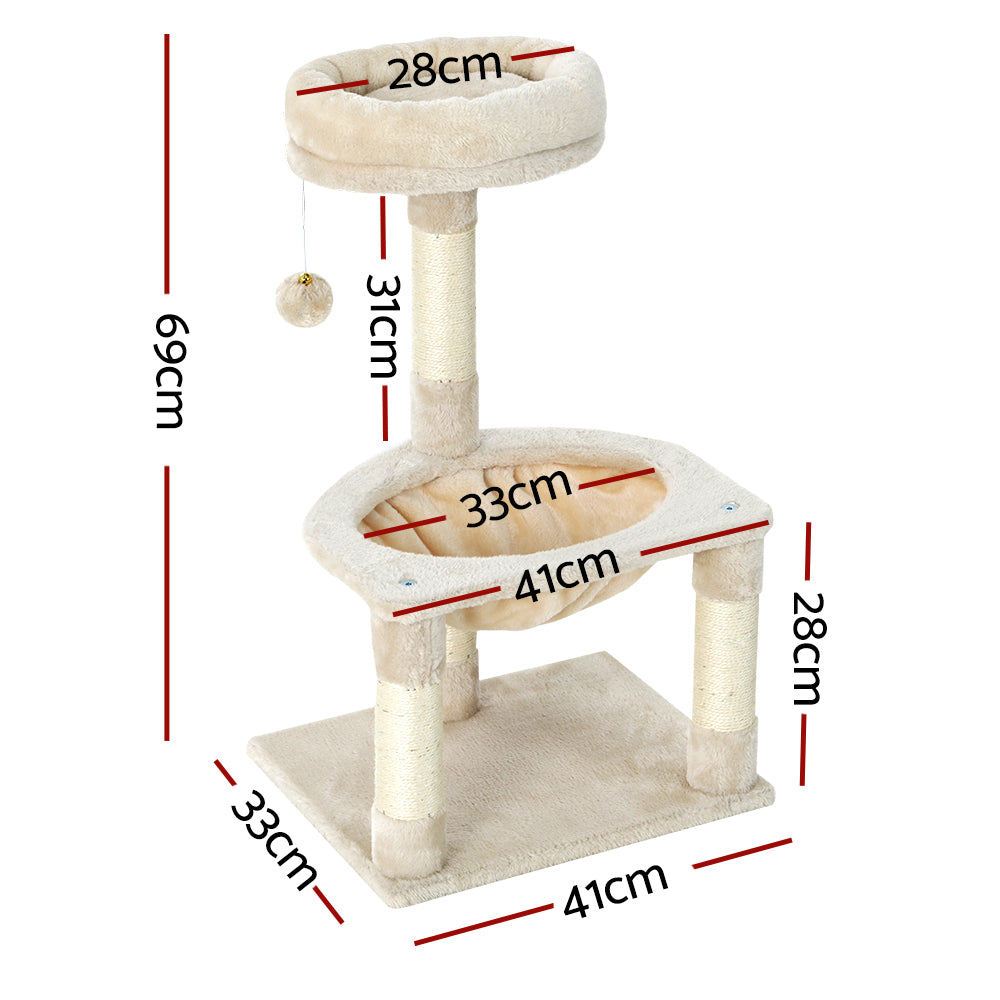 i.Pet Cat Tree 69cm Scratching Post Tower Scratcher Wood Condo Toys House Bed i.Pet
