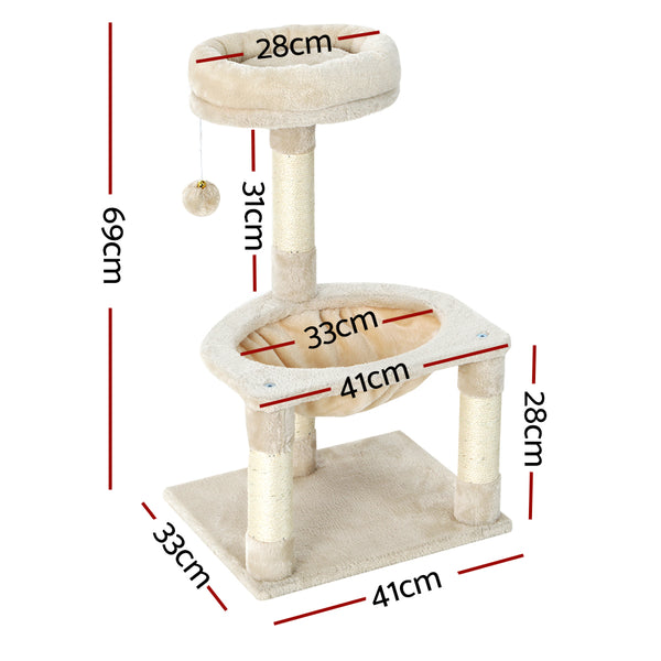 i.Pet Cat Tree 69cm Scratching Post Tower Scratcher Wood Condo Toys House Bed i.Pet