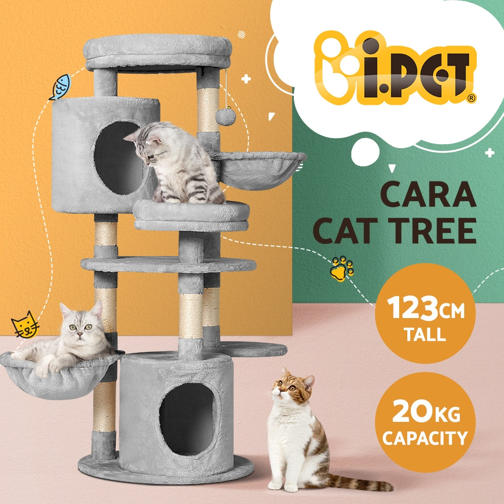 i.Pet Cat Tree 123cm Tower Scratching Post Scratcher Wood Condo House Bed Toys i.Pet
