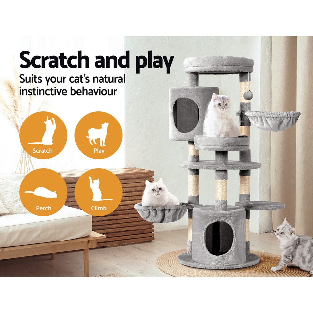 i.Pet Cat Tree 123cm Tower Scratching Post Scratcher Wood Condo House Bed Toys i.Pet