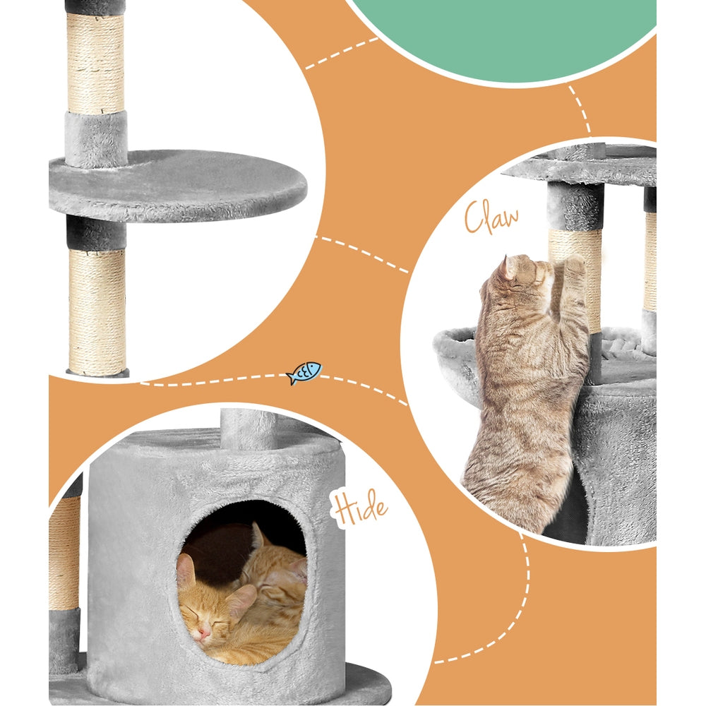 i.Pet Cat Tree 123cm Tower Scratching Post Scratcher Wood Condo House Bed Toys i.Pet