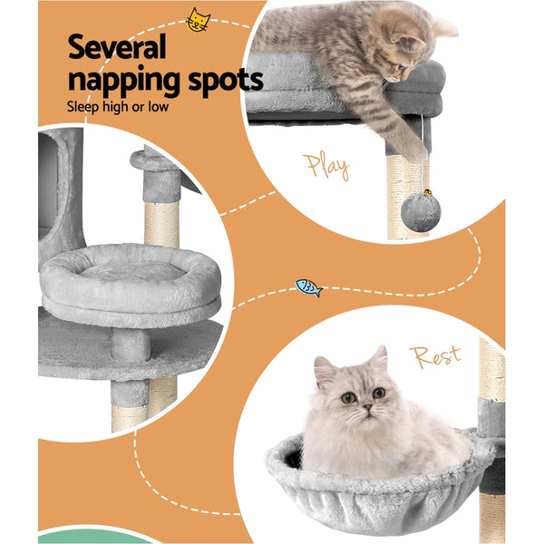 i.Pet Cat Tree 123cm Tower Scratching Post Scratcher Wood Condo House Bed Toys i.Pet